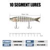 TRUSCEND Fishing Lures for Bass, Multi Jointed Segmented Swimbaits, Slow Sinking Swim Baits Bass Lures Freshwater Swimming Lure for Crappie Trout Walleye Pike, Saltwater Fishing Gear Lure Kit view 2
