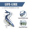TRUSCEND Fishing Lures for Bass, Multi Jointed Segmented Swimbaits, Slow Sinking Swim Baits Bass Lures Freshwater Swimming Lure for Crappie Trout Walleye Pike, Saltwater Fishing Gear Lure Kit view 4