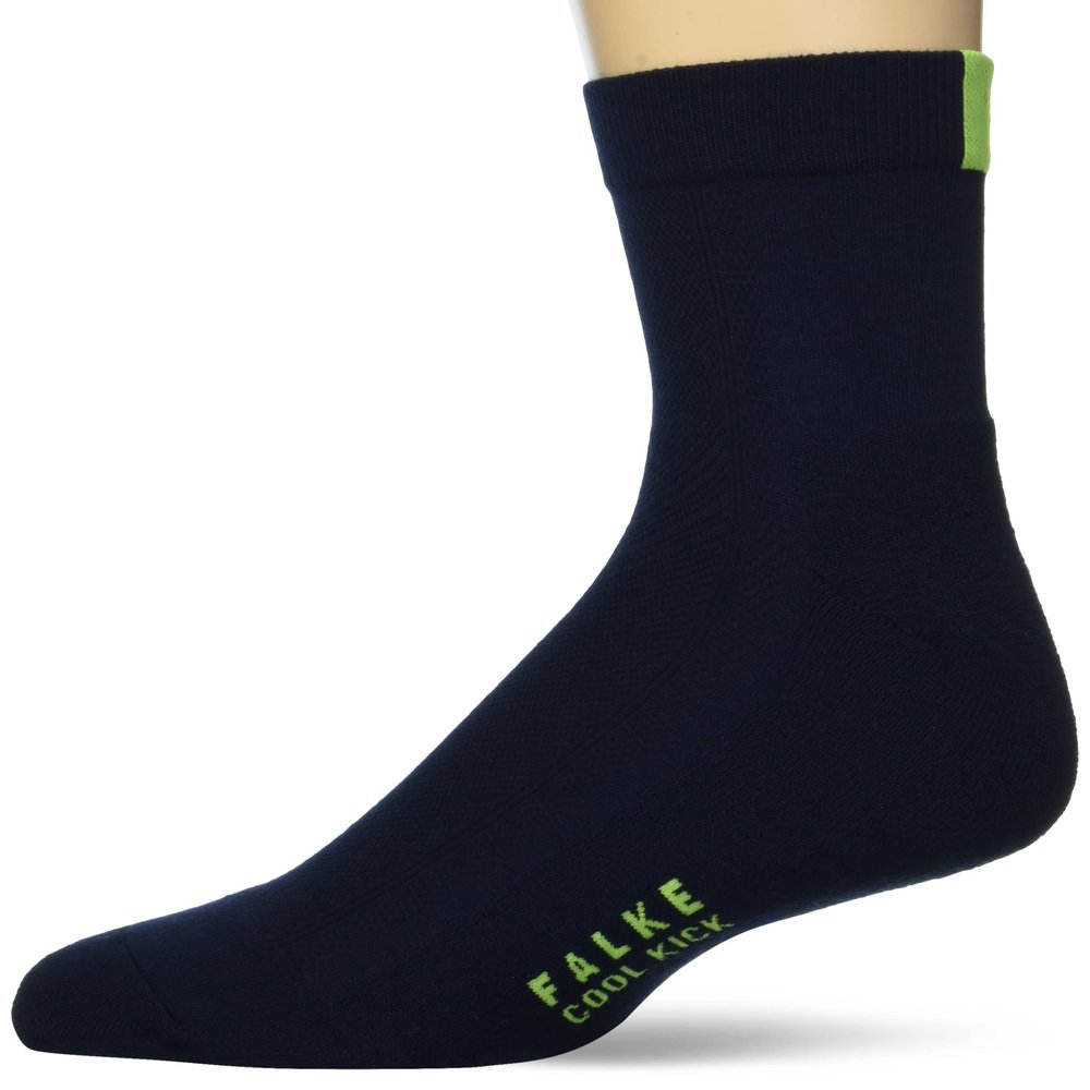 FALKE Unisex Cool Kick Short Socks, Breathable, Cooling Effect, Polyester, Quarter Length, Casual Everyday Stockings, Blue (Marine 6120), 5-6, 1 Pair