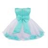 Aislor Kids Girls 3D Flower Waist Petals Tulle Hem Flower Girl Dress Wedding Princess Birthday Party Knee Length Gowns Turquoise 5T view 3