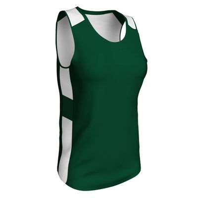 Champro Women's Standard Crossover Reversible Basketball Jersey, Forest Green, White, 2X-Large
