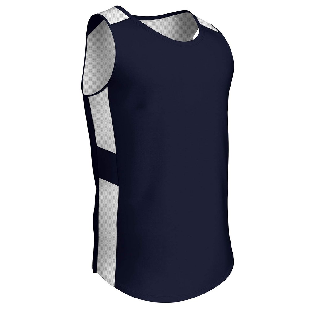 Champro Women's Standard Crossover Reversible Basketball Jersey, Navy, White, Large