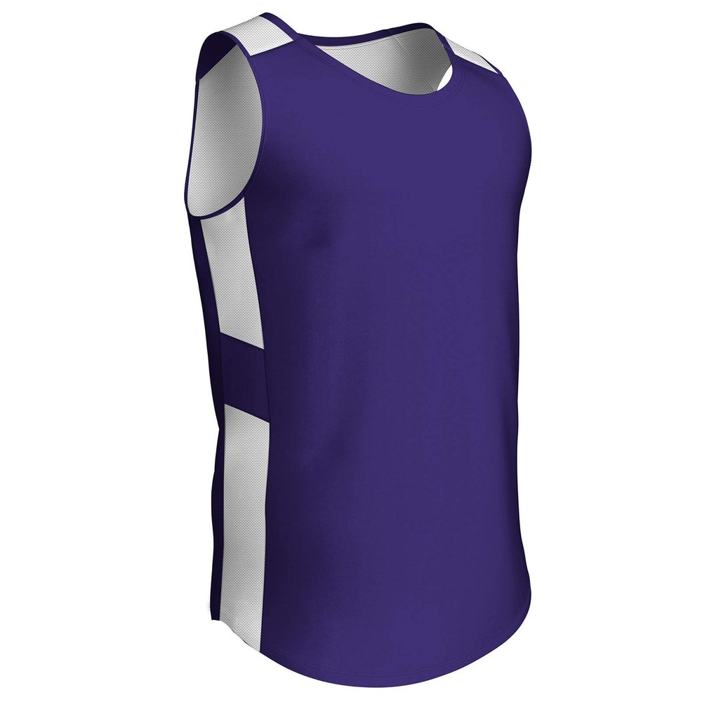 Champro Women's Standard Crossover Reversible Basketball Jersey, Purple, White, Medium