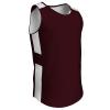 Champro Men's Standard Crossover Reversible Basketball Jersey, Maroon, White, Medium view 1