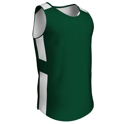 Champro Crossover Reversible Basketball Jersey, Men's 2X-Large, Forest Green, White