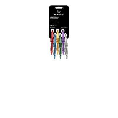 Wild Country Helium 3.0 Rock Climbing Carabiner - Large Wiregate, Lightweight Aluminum Carabiner - Multicolored - 6-Pack