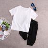 Toddler Kids Baby Boys Summer Clothes Short Sleeve Star Print T-Shirt Top Cropped Harem Pants Outfit Set (White,4-5T) view 4