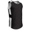 Champro Men's Standard Crossover Reversible Basketball Jersey, Black, White, Small view 1