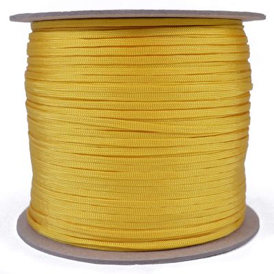 Whipmaker Cord - 3/16" Nylon Coreless Gutted 550 Paracord - Yellow 1000 Feet Spool