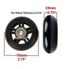 ORO 1 Pair Luggage Wheels Replacement 70mm Case Wheels with 8mm Bearings for Suitcase and Inline Outdoor Skate and Caster Board (70 * 19mm) view 2