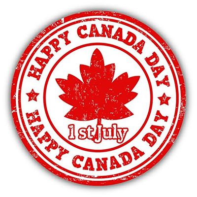 Zirni Happy Canada Day Grunge Rubber Stamp Sticker Decal Design