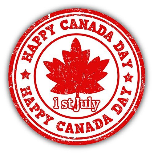 Zirni Happy Canada Day Grunge Rubber Stamp Sticker Decal Design