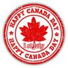 Zirni Happy Canada Day Grunge Rubber Stamp Sticker Decal Design