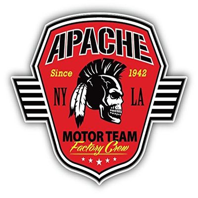 Zirni Apache Skull Motor Team Factory Crew Sticker Decal Design
