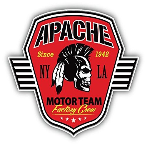 Zirni Apache Skull Motor Team Factory Crew Sticker Decal Design