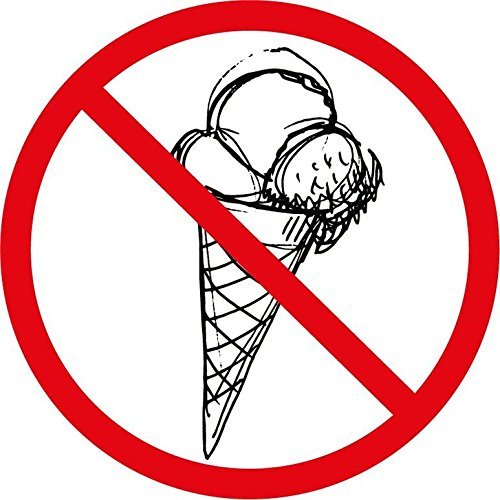 Ban Stop Attention Sign No Icecream Sticker Decal Design
