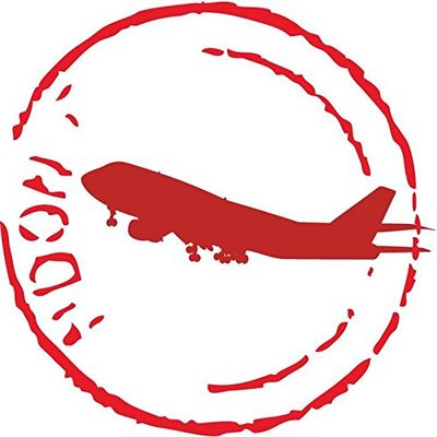 Airmail Plane Grunge Rubber Stamp Sticker Decal Design