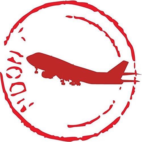 Airmail Plane Grunge Rubber Stamp Sticker Decal Design
