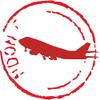Airmail Plane Grunge Rubber Stamp Sticker Decal Design