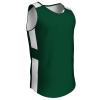 Champro Men's Standard Crossover Reversible Basketball Jersey, Forest Green, White, Small view 1