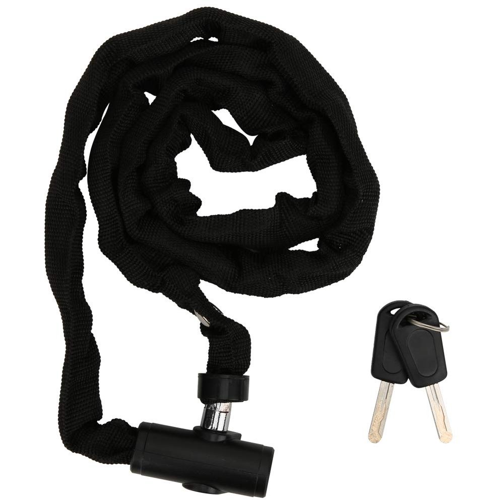 Keenso Chain Lock, 1.2m Anti-Theft Chain Lock with Key, Black, Portable, Heavy Duty, for Bike, Motorcycle, Electric Scooter