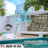 Dunn-Rite Splash and Slam Clear Poolside Fillable Base Basketball Hoop w/Ball, Adjustable Height 18 Inch Stainless Steel Rim, Water-Filled to 500lbs, State-of-The-Art Clear Backboard view 2