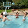 Dunn-Rite Splash and Slam Clear Poolside Fillable Base Basketball Hoop w/Ball, Adjustable Height 18 Inch Stainless Steel Rim, Water-Filled to 500lbs, State-of-The-Art Clear Backboard view 3