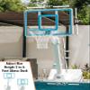 Dunn-Rite Splash and Slam Clear Poolside Fillable Base Basketball Hoop w/Ball, Adjustable Height 18 Inch Stainless Steel Rim, Water-Filled to 500lbs, State-of-The-Art Clear Backboard view 4