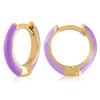 14K Gold Plated Sterling Silver Enamel Color Huggie Hoop Earrings for Women  Wide Range of Vibrant Color Options Available view 1