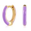 14K Gold Plated Sterling Silver Enamel Color Huggie Hoop Earrings for Women  Wide Range of Vibrant Color Options Available view 4