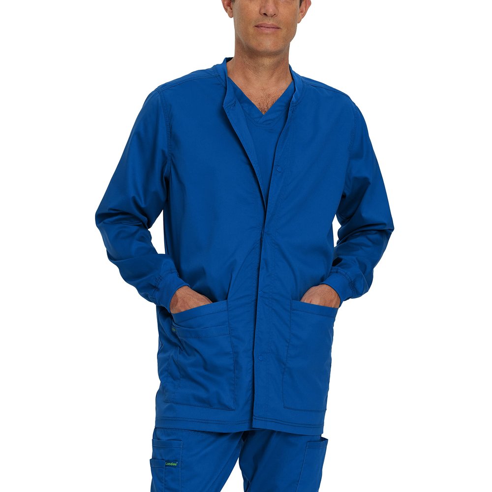 Landau Proflex Tailored Fit Stretch 3-Pocket Warm-Up Scrub Jacket for Men 3170 Galaxy 4XL