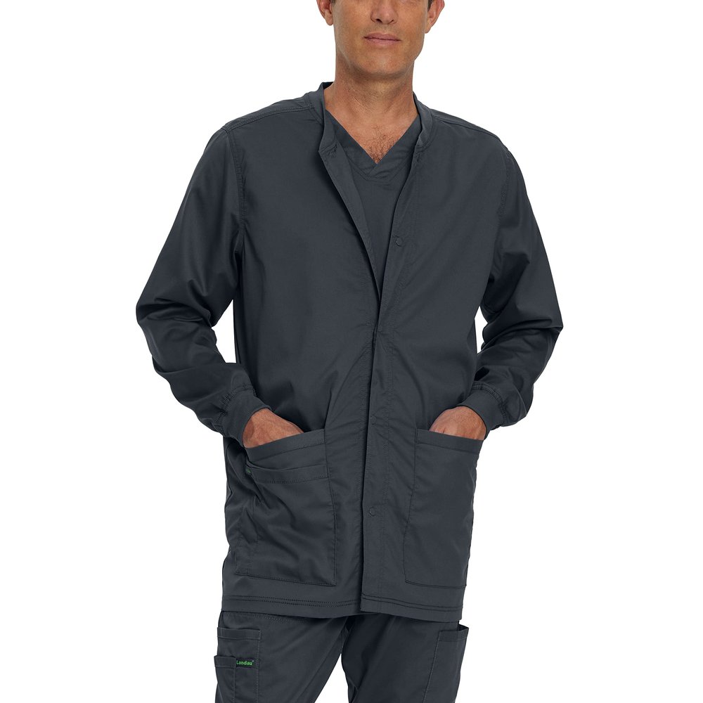 Landau ProFlex Tailored Fit Stretch 3-Pocket Warm-Up Scrub Jacket for Men 3170