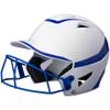 Champro HX Rise Pro Fastpitch Softball Batting Helmet with Facemask in Two-Tone Color Glossy Finish, White, Royal, Junior, Model Number: HXFPG2RYJ view 1