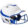 Champro HX Rise Pro Fastpitch Softball Batting Helmet with Facemask in Two-Tone Color Glossy Finish, White, Royal, Junior, Model Number: HXFPG2RYJ view 2