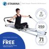 Stamina AeroPilates Precision Series Cushioned Cardio Reformer Resistance Band Foldable Wheeled Pilates Workout Board for Home Gym w/ 2 Videos, White view 4