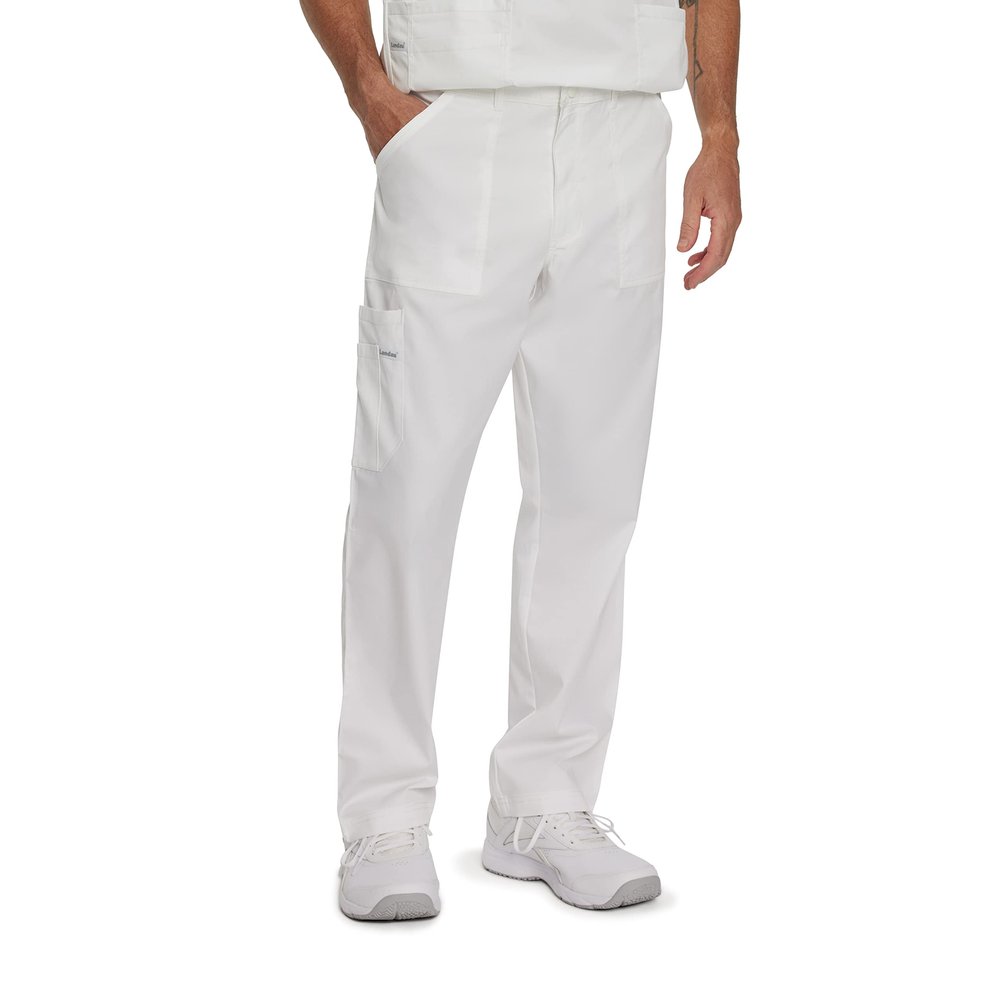 Landau Proflex Tailored Fit Comfort Stretch 6-Pocket Scrub Pants for Men 2103 White XXL