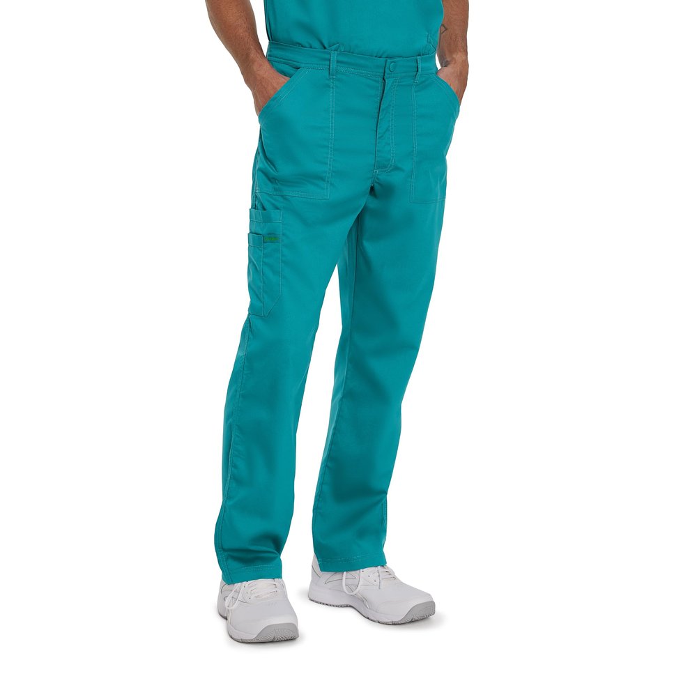 Landau Proflex Tailored Fit Comfort Stretch 6-Pocket Scrub Pants for Men 2103 Teal