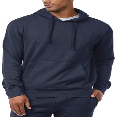 ToBeInStyle Men's Lightweight Fleece Athletic Pullover Hoodie - Navy - L