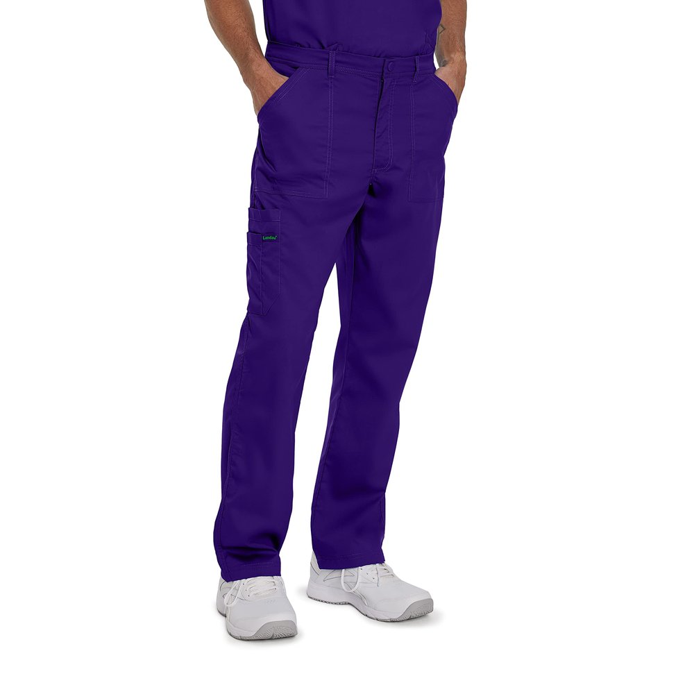 Landau Proflex Tailored Fit Comfort Stretch 6-Pocket Scrub Pants for Men 2103 Grape SSM