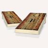 Skip's Garage Custom Burned Wood Monogram Cornhole Set - Letter R + Corn Filled Bags - Include Case + Hole Lights + Score view 1