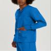 Landau Scrub Zone Unisex Relaxed Fit 2-Pocket Snap-Front Scrub Jacket 75231 Royal Blue 5XL view 2