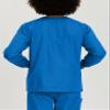 Landau Scrub Zone Unisex Relaxed Fit 2-Pocket Snap-Front Scrub Jacket 75231 Royal Blue 5XL view 3