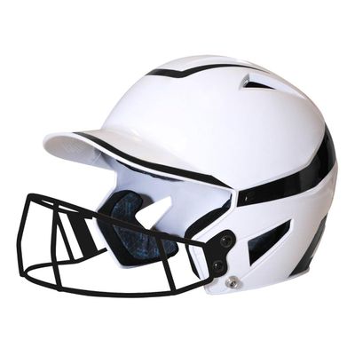 CHAMPRO womens Rise Pro Fastpitch HX Softball Batting Helmet with Facemask, White, Black, Medium US