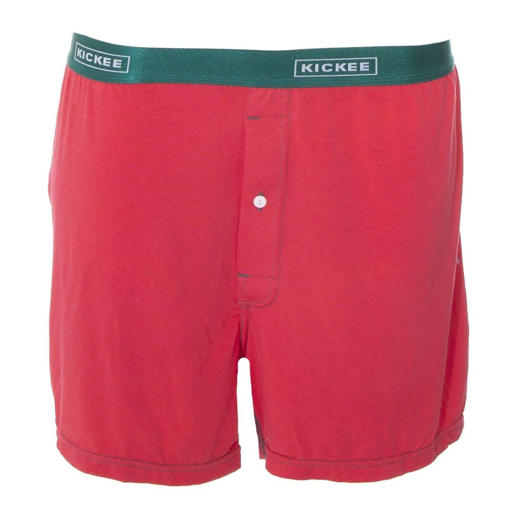 KicKee Menswear Solid Boxer Short (S, Red Ginger with Ivy)