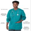 Landau Proflex Tailored Fit Stretch 3-Pocket Warm-Up Scrub Jacket for Men 3170 Teal XXL view 2