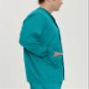 Landau Proflex Tailored Fit Stretch 3-Pocket Warm-Up Scrub Jacket for Men 3170 Teal XXL view 4
