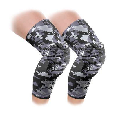 Bucwild Sports Pro Compression Padded Knee Sleeves Knee Pads Youth & Adult Basketball Football Wrestling Volleyball 1 Pair