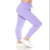 Leggings Depot Womens Relaxed fit Jogger Pants - Track Cuff Sweatpants with Pockets, Lavender, 3X view 1
