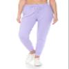 Leggings Depot Womens Relaxed fit Jogger Pants - Track Cuff Sweatpants with Pockets, Lavender, 3X view 2