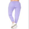 Leggings Depot Womens Relaxed fit Jogger Pants - Track Cuff Sweatpants with Pockets, Lavender, 3X view 3